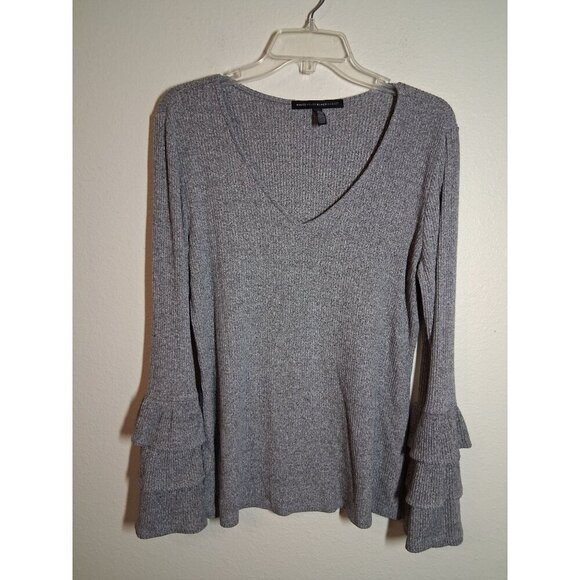 White House Black Market Sweaters - White House Black Market Knit Sweater Blouse Boho Business Casual Gray Sz Large